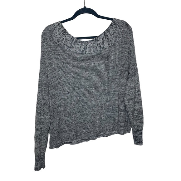 Free People Alana Off Shoulder Knit Gray Sweater - Picture 5 of 14